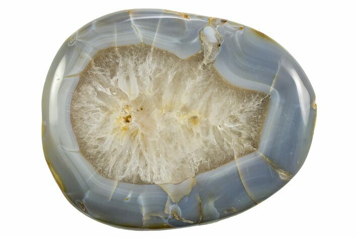 Polished Banded Blue and White Agate - Madagascar #319328